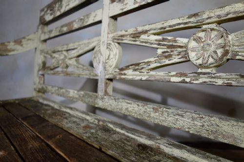 EARLY 20TH CENTURY FRENCH PAINTED GARDEN BENCH - ADDITIONAL PHOTO 11