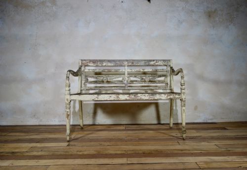 EARLY 20TH CENTURY FRENCH PAINTED GARDEN BENCH - ADDITIONAL PHOTO 13