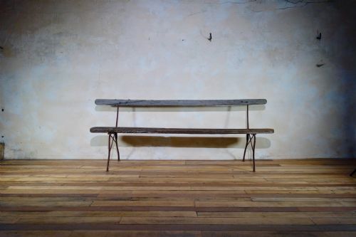 EXTREMELY LONG ANTIQUE FRENCH CAST IRON GARDEN BENCH - ADDITIONAL PHOTO 2