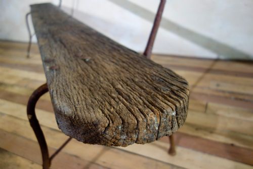 EXTREMELY LONG ANTIQUE FRENCH CAST IRON GARDEN BENCH - ADDITIONAL PHOTO 5