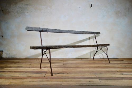 EXTREMELY LONG ANTIQUE FRENCH CAST IRON GARDEN BENCH - ADDITIONAL PHOTO 6