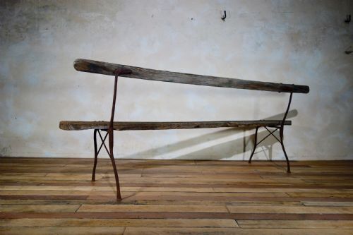 EXTREMELY LONG ANTIQUE FRENCH CAST IRON GARDEN BENCH - ADDITIONAL PHOTO 9
