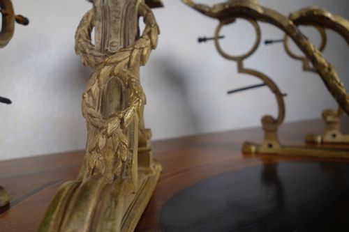 FOUR 19TH CENTURY FRENCH ORMOLU CURTAIN POLE BRACKETS - ADDITIONAL PHOTO 2