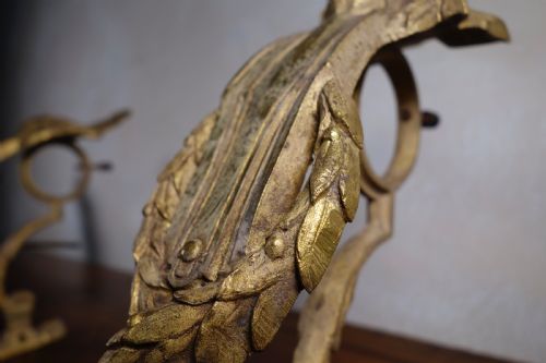 FOUR 19TH CENTURY FRENCH ORMOLU CURTAIN POLE BRACKETS - ADDITIONAL PHOTO 7