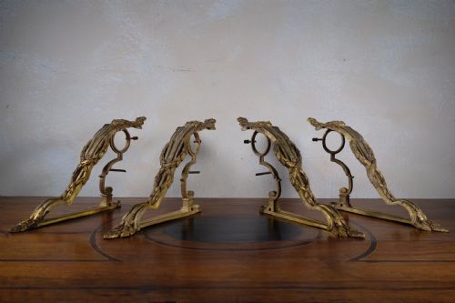 FOUR 19TH CENTURY FRENCH ORMOLU CURTAIN POLE BRACKETS - ADDITIONAL PHOTO 13