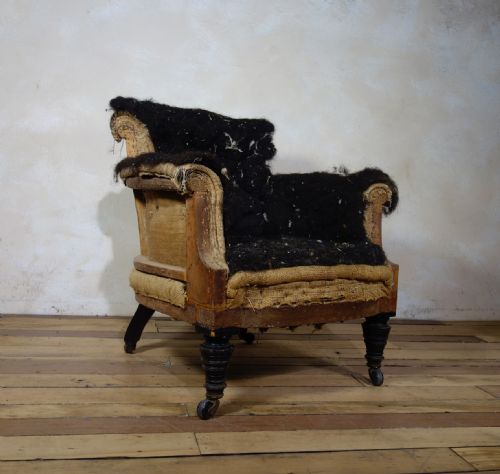 antique victorian nursing armchair for upholstery - CATEGORY: ANTIQUE CHAIRS - DATED 19TH CENTURY