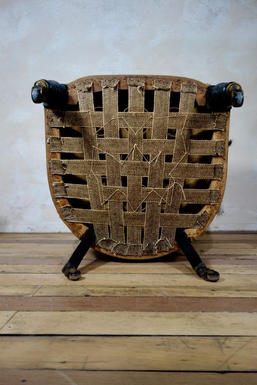 ANTIQUE VICTORIAN NURSING ARMCHAIR FOR UPHOLSTERY - ADDITIONAL PHOTO 1
