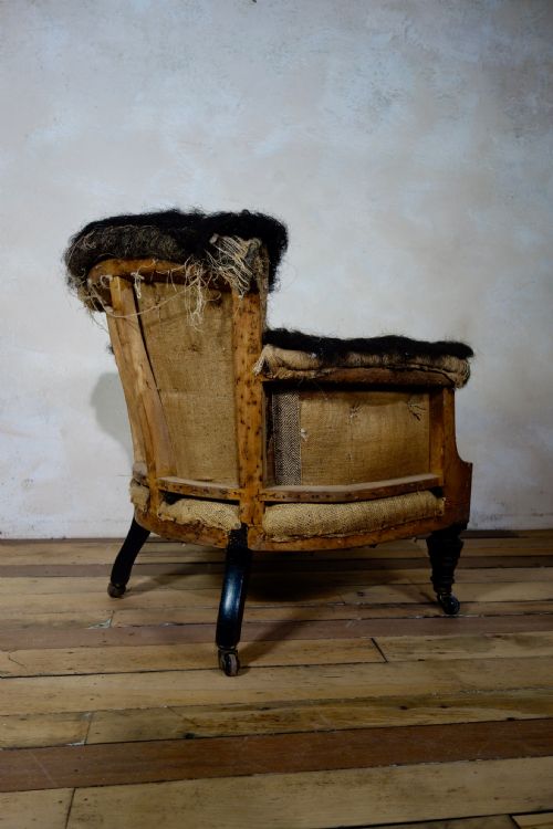 ANTIQUE VICTORIAN NURSING ARMCHAIR FOR UPHOLSTERY - ADDITIONAL PHOTO 9