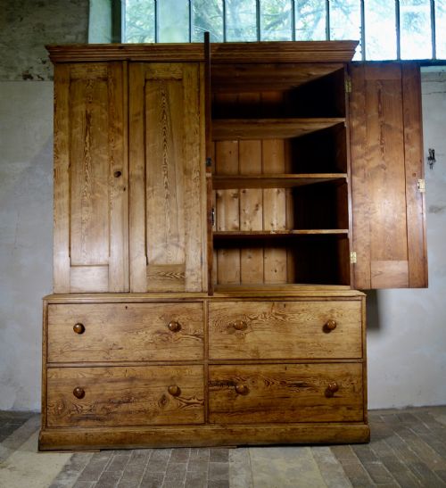 ANTIQUE MID VICTORIAN LARGE HOUSEKEEPERS CUPBOARD - ADDITIONAL PHOTO 5