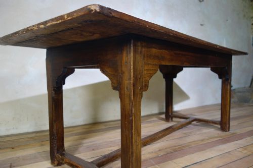 A LATE 18TH CENT ELM OAK FARMHOUSE TRESTLE TABLE - ADDITIONAL PHOTO 1