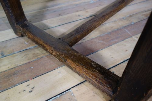 A LATE 18TH CENT ELM OAK FARMHOUSE TRESTLE TABLE - ADDITIONAL PHOTO 2