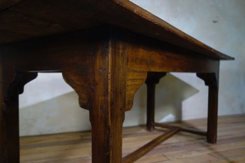 A LATE 18TH CENT ELM OAK FARMHOUSE TRESTLE TABLE - ADDITIONAL PHOTO 9
