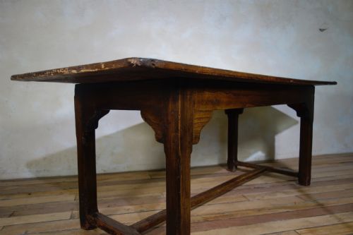 A LATE 18TH CENT ELM OAK FARMHOUSE TRESTLE TABLE - ADDITIONAL PHOTO 10