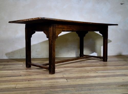 A LATE 18TH CENT ELM OAK FARMHOUSE TRESTLE TABLE - ADDITIONAL PHOTO 11