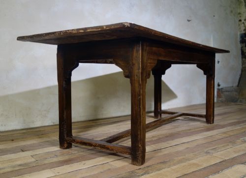 a late 18th cent elm oak farmhouse trestle table - CATEGORY: ANTIQUE TABLES - DATED 18TH CENTURY