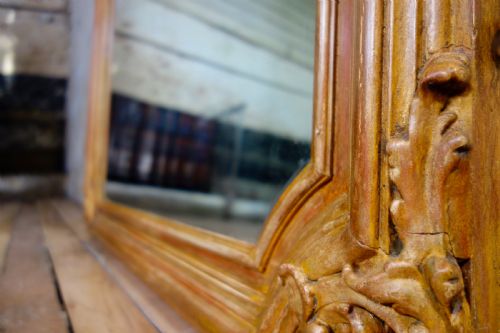 A LARGE 19TH CENTURY FRENCH GILTWOOD WALL FLOOR MIRROR - ADDITIONAL PHOTO 4