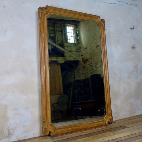 a large 19th century french giltwood wall floor mirror - CATEGORY: ANTIQUE MIRRORS - DATED 19TH CENTURY