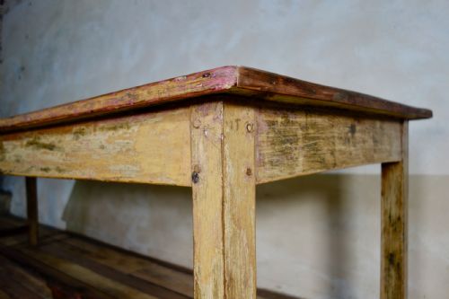 A LARGE 19TH CENTURY PROVINCIAL ORIGINAL PAINTED FRENCH FARMHOUSE REFECTORY TABLE - ADDITIONAL PHOTO 7