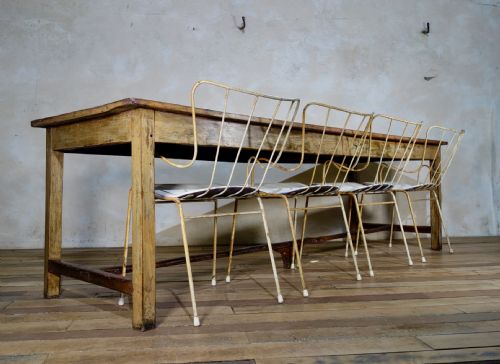 A LARGE 19TH CENTURY PROVINCIAL ORIGINAL PAINTED FRENCH FARMHOUSE REFECTORY TABLE - ADDITIONAL PHOTO 12