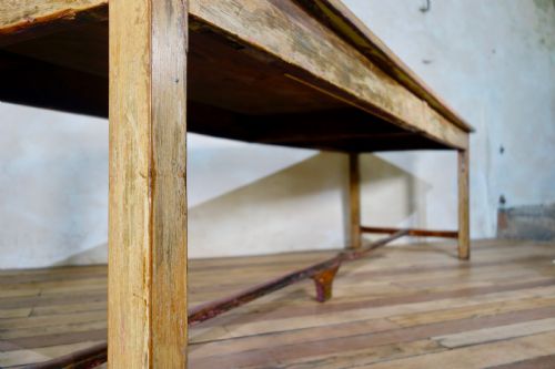A LARGE 19TH CENTURY PROVINCIAL ORIGINAL PAINTED FRENCH FARMHOUSE REFECTORY TABLE - ADDITIONAL PHOTO 13