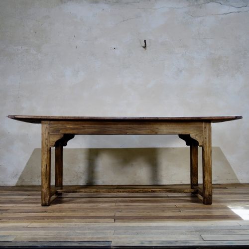 AN EARLY 19TH CENTURY FRENCH ELM FARMHOUSE TABLE REFECTORY KITCHEN DINING - ADDITIONAL PHOTO 2
