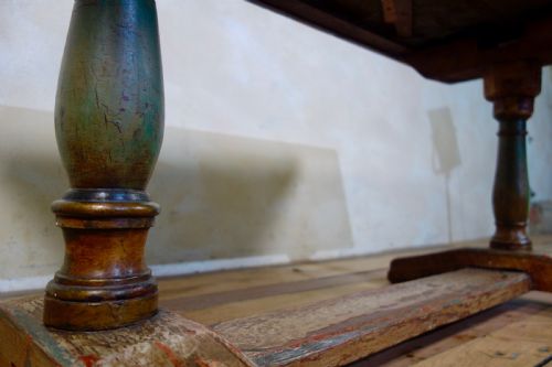 AN 18TH CENTURY AUSTRIAN ORIGINAL PAINTED CONSOLE TABLE TAVERN REFECTORY - ADDITIONAL PHOTO 3