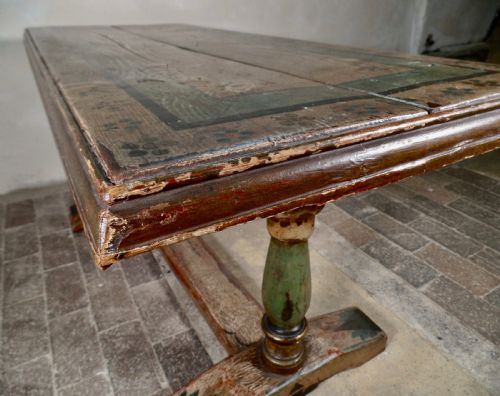 AN 18TH CENTURY AUSTRIAN ORIGINAL PAINTED CONSOLE TABLE TAVERN REFECTORY - ADDITIONAL PHOTO 1