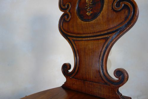 A PAIR OF MAHOGANY REGENCY HALL CHAIRS - ADDITIONAL PHOTO 11