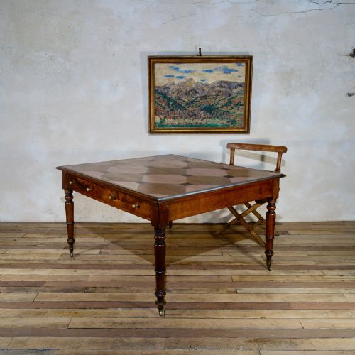 a painted 19th century oak partners desk - CATEGORY: ANTIQUE DESKS - DATED 19TH CENTURY
