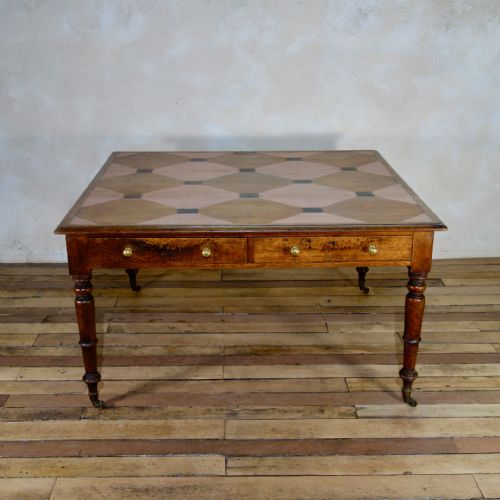 A PAINTED 19TH CENTURY OAK PARTNERS DESK - ADDITIONAL PHOTO 3