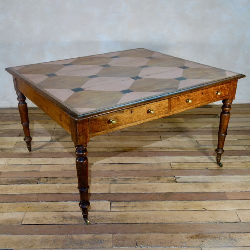A PAINTED 19TH CENTURY OAK PARTNERS DESK - ADDITIONAL PHOTO 8