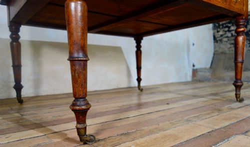 A PAINTED 19TH CENTURY OAK PARTNERS DESK - ADDITIONAL PHOTO 9