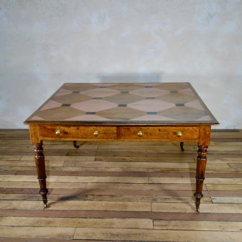 A PAINTED 19TH CENTURY OAK PARTNERS DESK - ADDITIONAL PHOTO 10