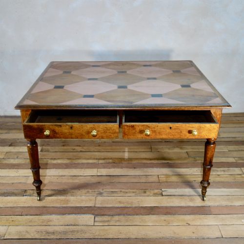 A PAINTED 19TH CENTURY OAK PARTNERS DESK - ADDITIONAL PHOTO 16