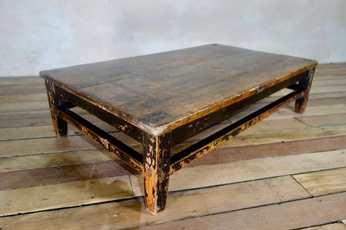 ANTIQUE RARE ORIENTAL LOW EBONISED WOODEN COFFEE TABLE - ADDITIONAL PHOTO 2