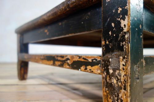 ANTIQUE RARE ORIENTAL LOW EBONISED WOODEN COFFEE TABLE - ADDITIONAL PHOTO 7