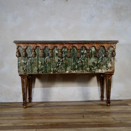 AN EXCEPTIONAL 19TH CENTURY ITALIAN VENETIAN PAINTED CONSOLE TABLE - ADDITIONAL PHOTO 4