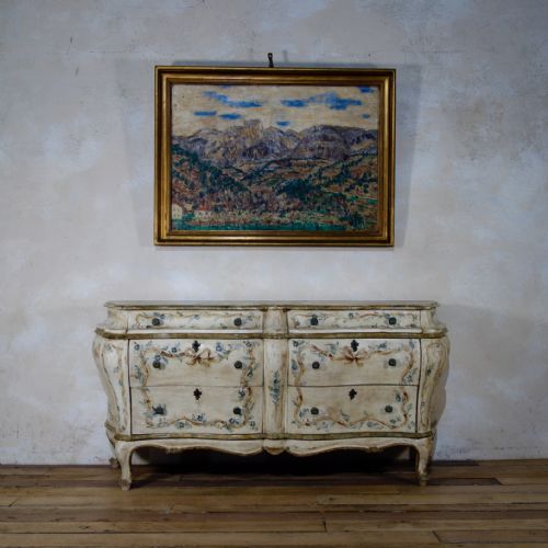 19TH CENTURY ITALIAN VENETIAN PAINTED BOMBE SIDEBOARD COMMODE - ADDITIONAL PHOTO 19