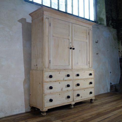 AN ANTIQUE 19TH CENTURY BLEACHED HOUSEKEEPERS CUPBOARD DRAWERS - ADDITIONAL PHOTO 7