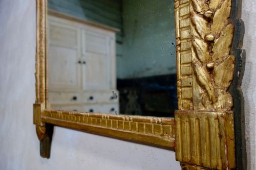 A LARGE FRENCH LOUIS XVI GILTWOOD MIRROR WALL OVERMANTEL - ADDITIONAL PHOTO 4