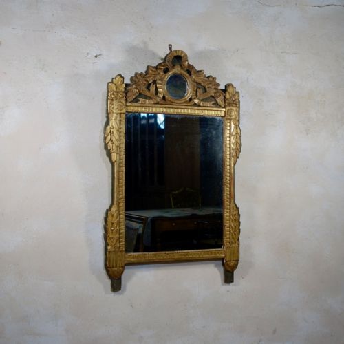 A LARGE FRENCH LOUIS XVI GILTWOOD MIRROR WALL OVERMANTEL - ADDITIONAL PHOTO 5