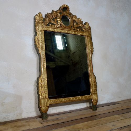 A LARGE FRENCH LOUIS XVI GILTWOOD MIRROR WALL OVERMANTEL - ADDITIONAL PHOTO 8