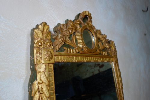 A LARGE FRENCH LOUIS XVI GILTWOOD MIRROR WALL OVERMANTEL - ADDITIONAL PHOTO 11