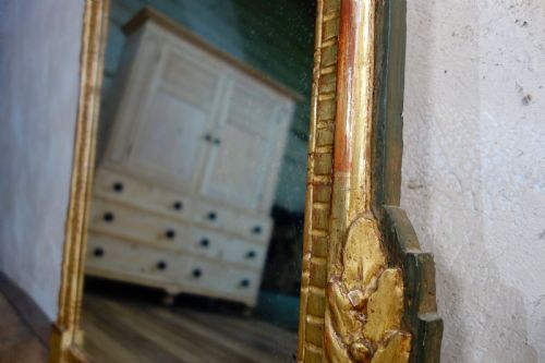 A LARGE FRENCH LOUIS XVI GILTWOOD MIRROR WALL OVERMANTEL - ADDITIONAL PHOTO 12