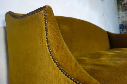 A GEORGE III SETTEE SOFA FAUX BAMBOO LEGS YELLOW GEORGIAN - ADDITIONAL PHOTO 1