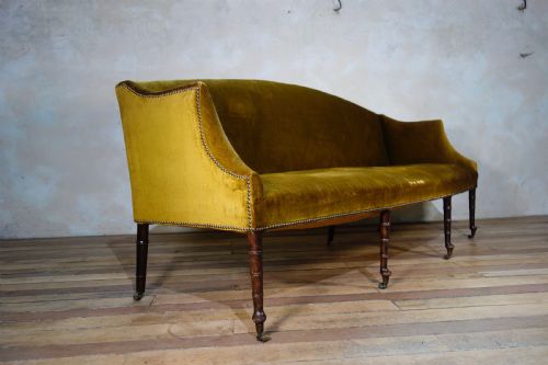 A GEORGE III SETTEE SOFA FAUX BAMBOO LEGS YELLOW GEORGIAN - ADDITIONAL PHOTO 2