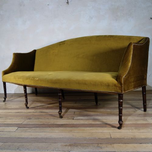 A GEORGE III SETTEE SOFA FAUX BAMBOO LEGS YELLOW GEORGIAN - ADDITIONAL PHOTO 6