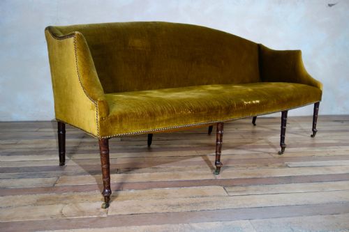 A GEORGE III SETTEE SOFA FAUX BAMBOO LEGS YELLOW GEORGIAN - ADDITIONAL PHOTO 10