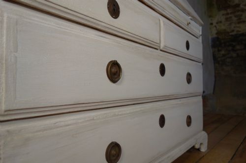 18TH CENTURY PAINTED GUSTAVIAN SWEDISH BUREAUX GLAZED BOOKCASE WHITE - ADDITIONAL PHOTO 8
