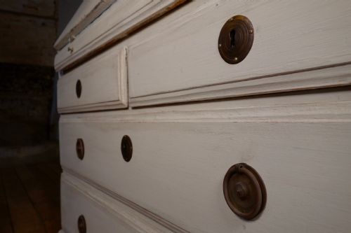 18TH CENTURY PAINTED GUSTAVIAN SWEDISH BUREAUX GLAZED BOOKCASE WHITE - ADDITIONAL PHOTO 12